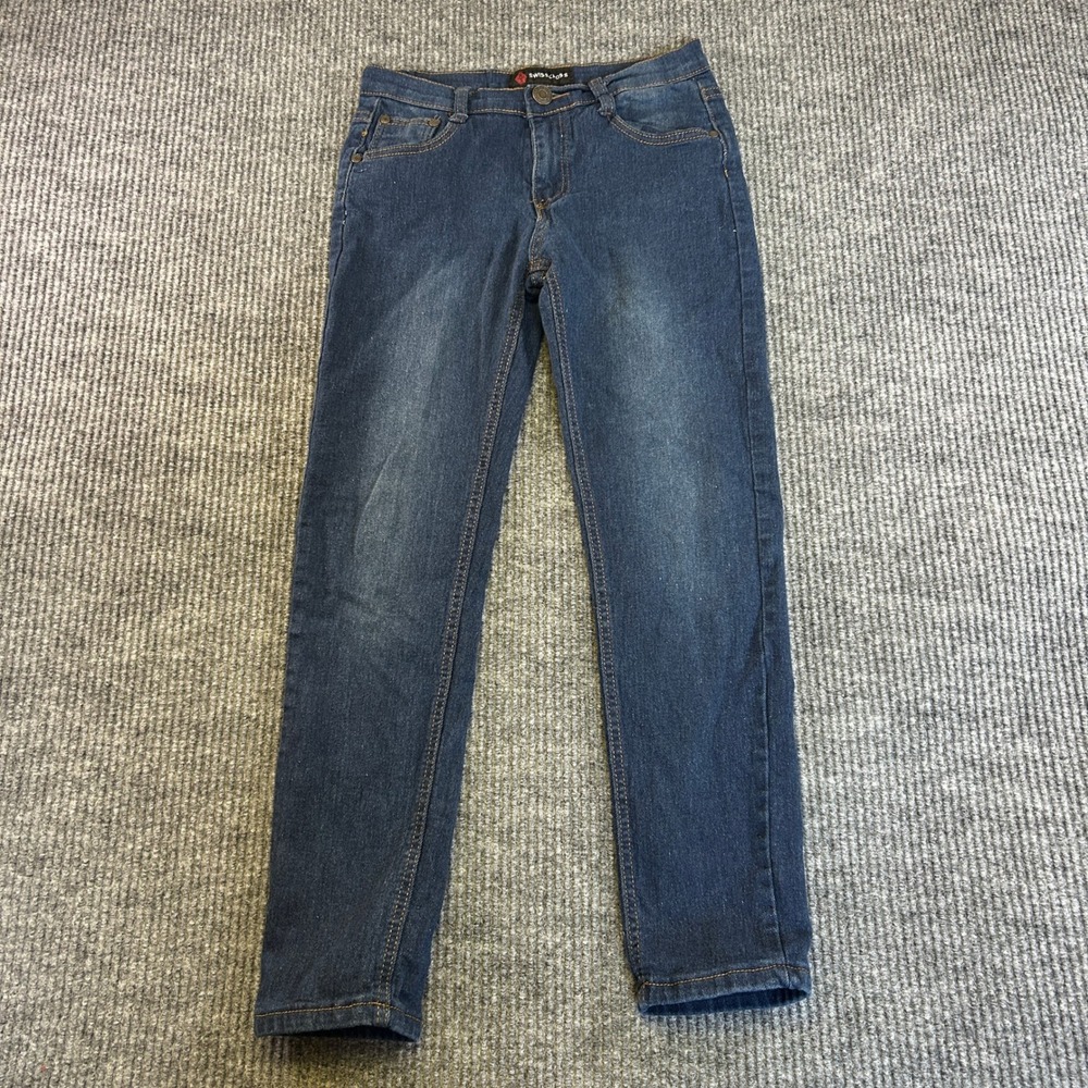 Swiss Cross Boys Skinny Fit Stretch Jeans Dark Wash Size 12 Blue Denim